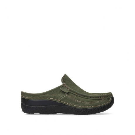 wolky slippers 06202 roll slide 13709 pesto green nubuck