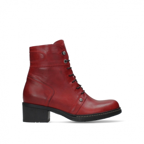 dark red leather ankle boots